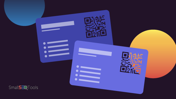 See-through business card with QR code
